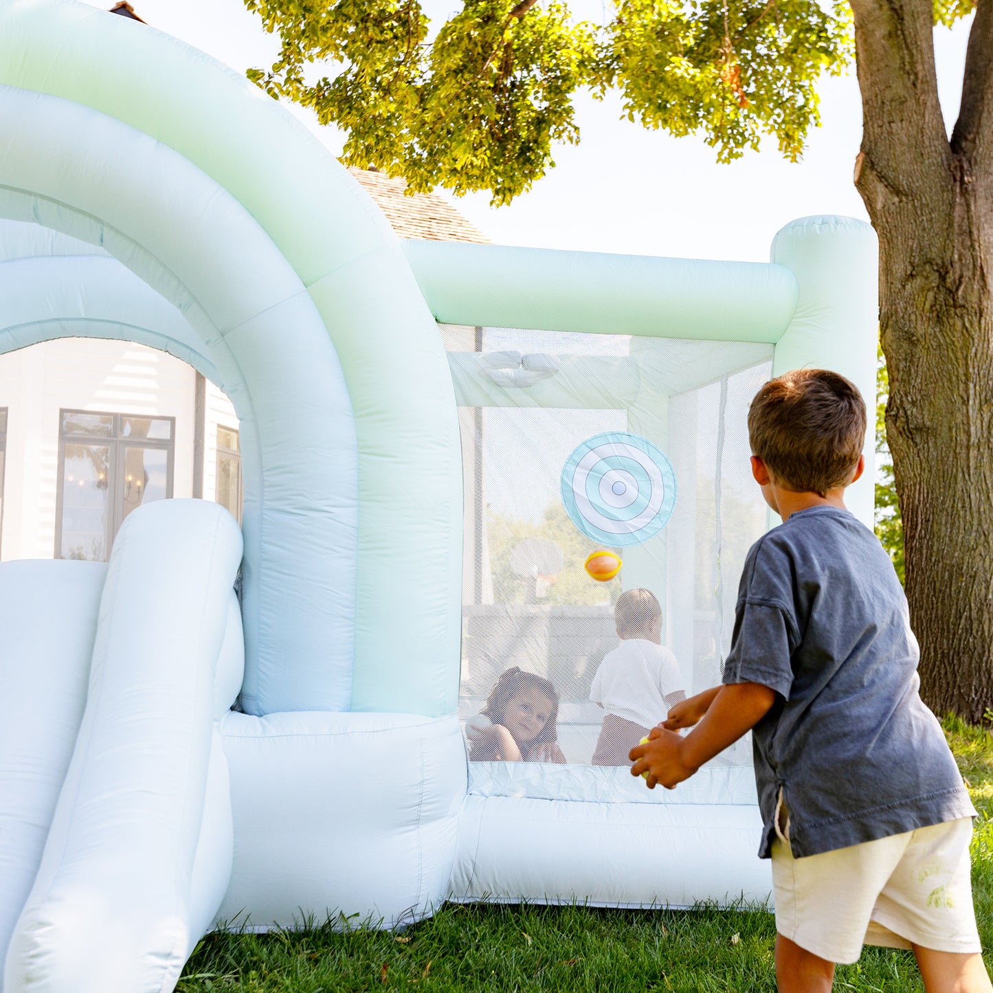 Mega Rainbow Bounce House Ball Pit | Blue